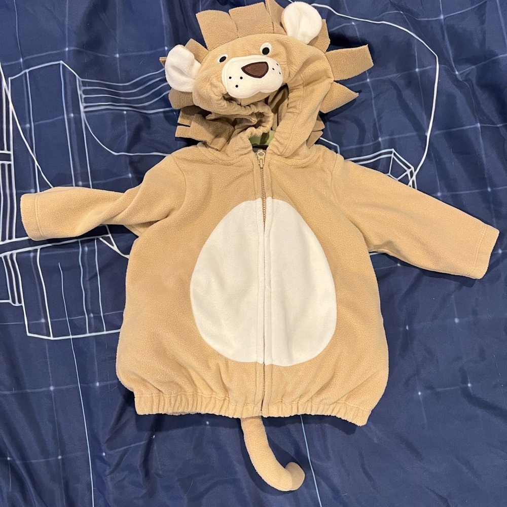Carter's Lion Costume Cozy Tan Hoodie for Infants 3-6m